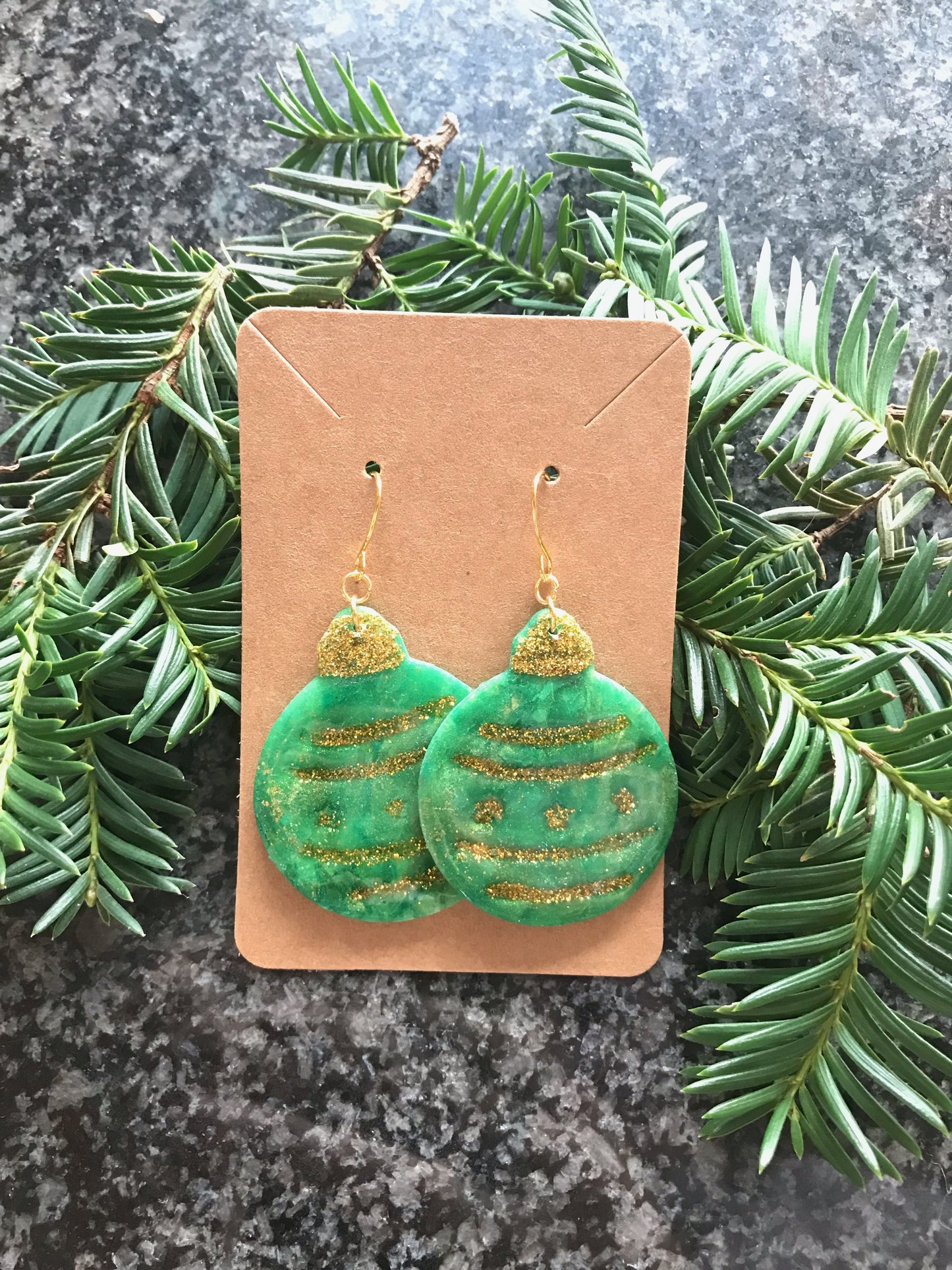 Green Christmas tree balls